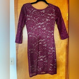 Burgundy lace dress